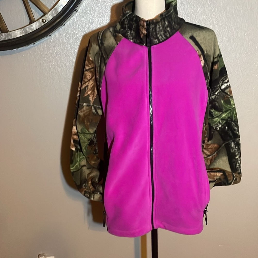 TRAIL CREST Pink and green Camouflage Women's Jacket - Picture 4 of 6